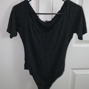 striped pacsun v scoop neck bodysuit
